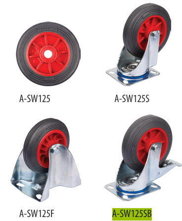 Ceta Form A-SW125SB Tekerlek (Döner-Frenli) - Ø 125 (GT-MAX, GT-PLUS Serileri ve A03-ID için)