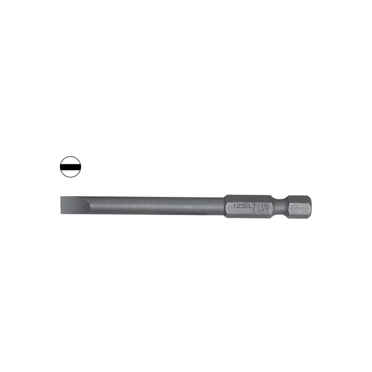 İzeltaş Düz Bits Uç 0.8x5.5 (75 Mm)