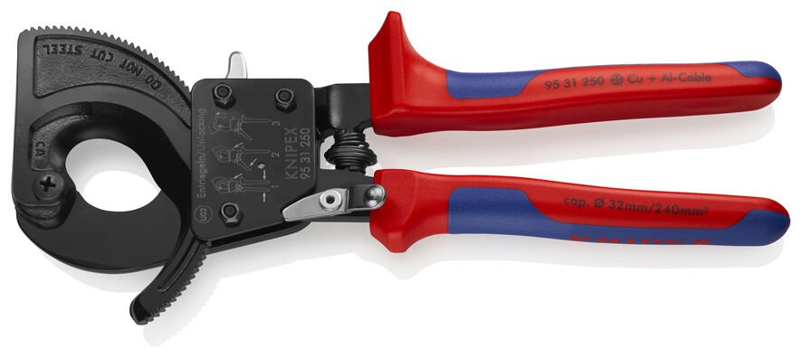 Knipex 95 31 250 Cırcır Mekanizmalı Kablo Kesici