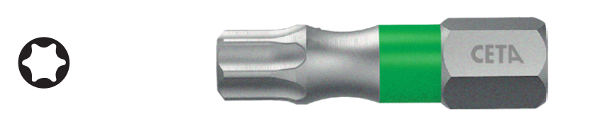 Ceta Form CB/807TC 1/4'' TORX Bits Uç (Renk Kodlu) - T15 x 25 mm
