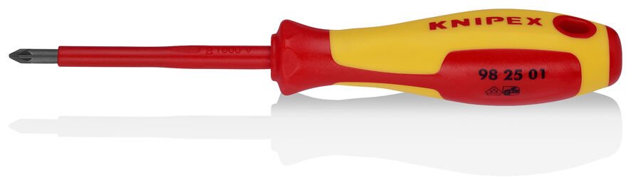 Knipex 98 25 01 Pz1x80 VDE İzoleli Pozidriv Uçlu Tornavida