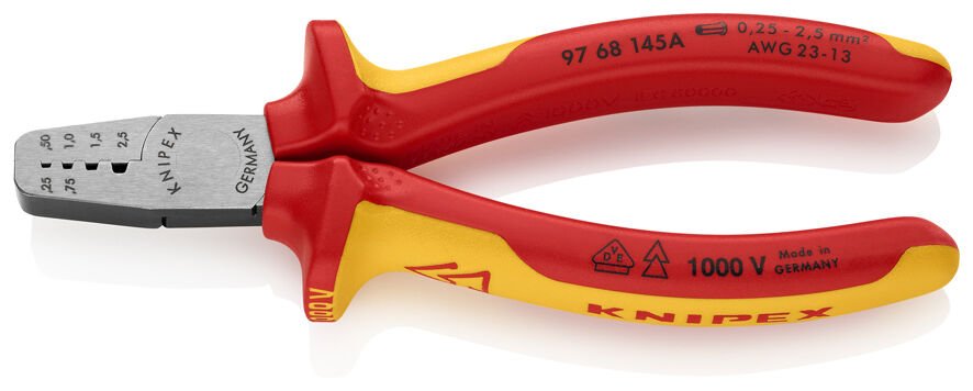 Knipex 97 68 145 A VDE Yüksük Sıkma Pensi