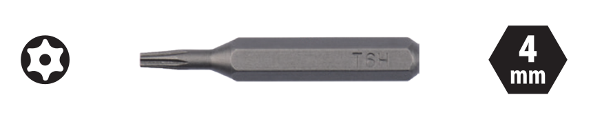 Ceta Form CB/TH15H4 Delikli TORX Mikro Bits Uç - T15x28 mm