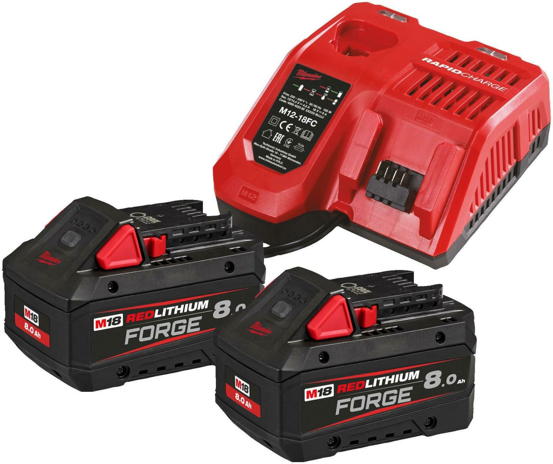 Milwaukee M18 FORGE NRG-802 AKÜ+ŞARJ CİHAZI PAKET