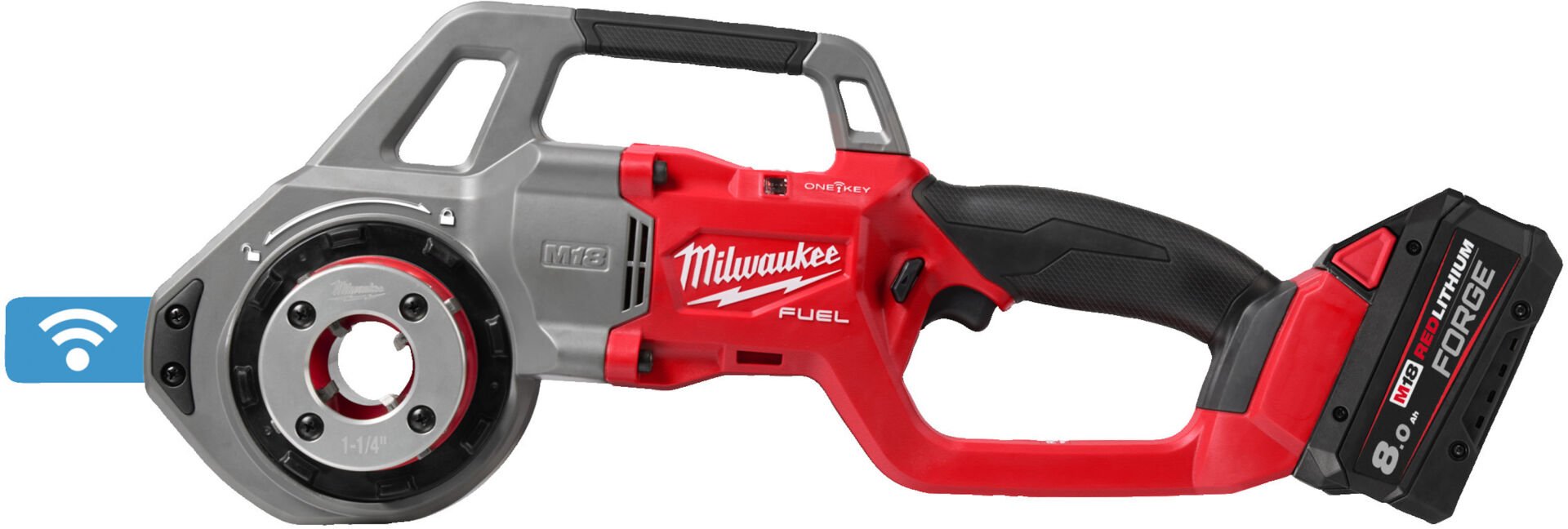 MILWAUKEE M18 FPT114-802C FUEL ONE-KEY Akülü 1 1/4'' Boru Diş Açma Makinesi (2x 8.0Ah Batarya + Şarj Cihazı)