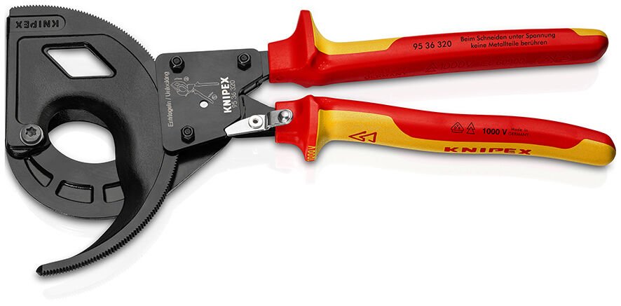 Knipex 95 36 320 Cırcır Mekanizmalı VDE Kablo Kesici