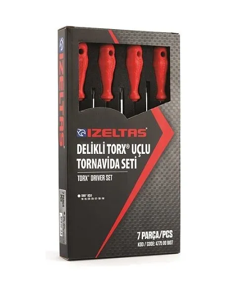 İzeltaş Delikli Torx Uçlu Tornavida Seti 7 Parça