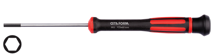 Ceta Form H06-25-080 C-TRONIC Allen Uçlu Elektronikçi Tornavida -  2.5x80 mm