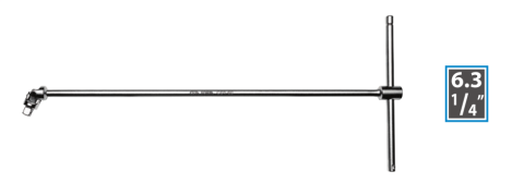 Ceta Form C01-60 1/4'' T Saplı Oynar Başlı Lokma Kolu- 495 mm