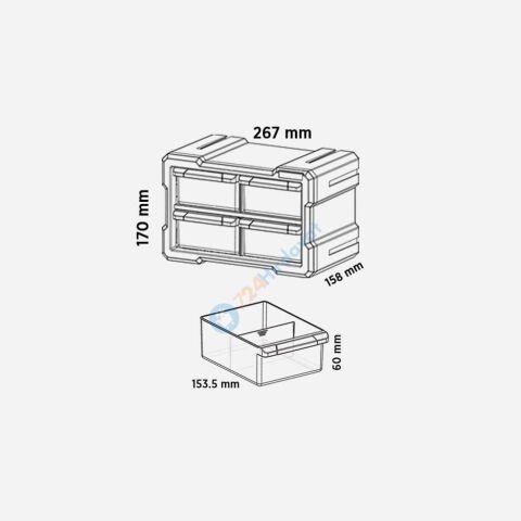 RTRMAX RCA6013 4'lü Modüler Tümleşik (Monoblok) Çekmece Seti̇ Rtrmax