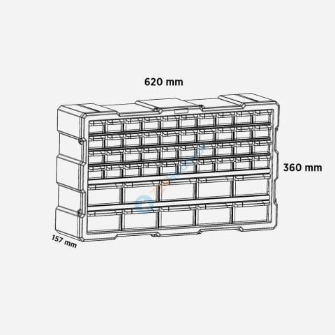 RTRMAX RCA6016 50'li Modüler Tümleşik (Monoblok) Çekmece Seti Rtrmax