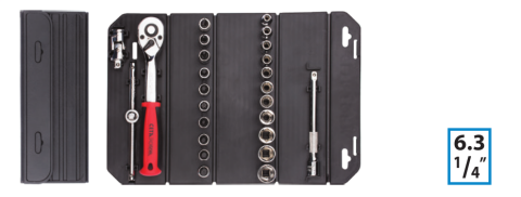 Ceta Form C00-25RH4 25 Parça 1/4'' 6 Köşe Lokma Takımı (Pratik Çanta)