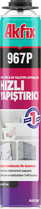 Akfix FA967 Hızlı Kuruyan Yapıştırma Köpüğü Tabancalı 750 ml / 850 gr