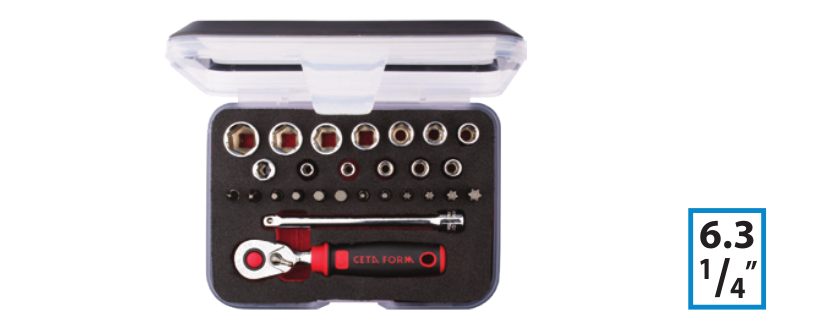 Ceta Form C00-27PH5 27 Parça 1/4'' 6 Köşe Lokma Takımı (Kompakt Kutu)