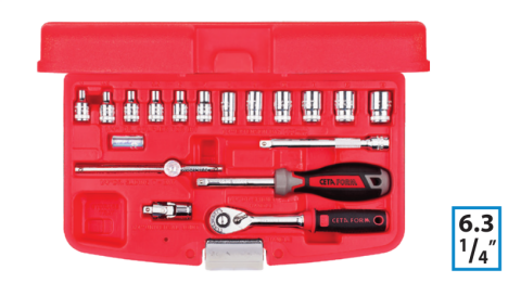 Ceta Form C00-18PH2 18 Parça 1/4'' 6 Köşe Lokma Takımı