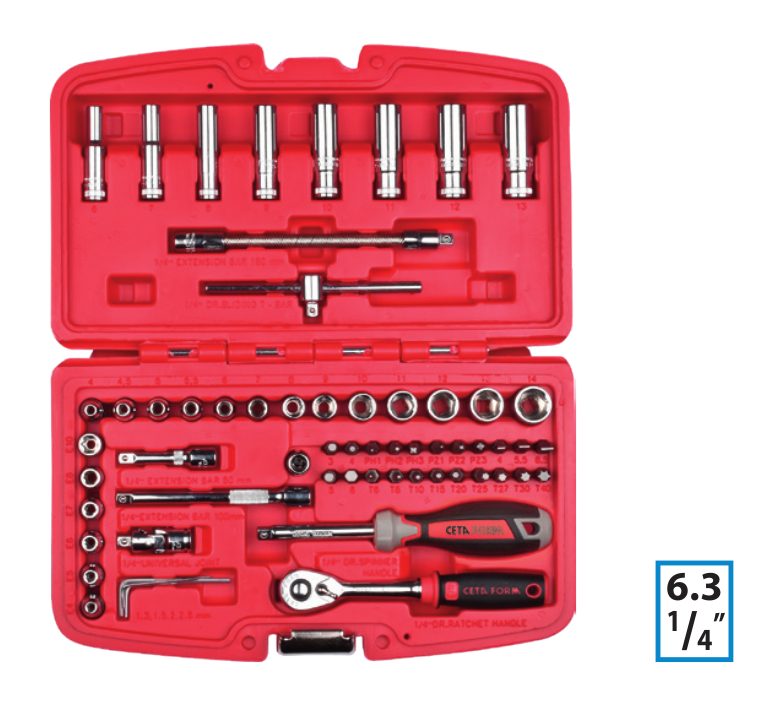 Ceta Form C00-61PH2 61 Parça 1/4'' 6 Köşe Lokma Takımı
