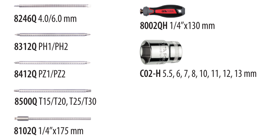 Ceta Form 8000Q/M15 15 Parça Multi-Sistem Takım