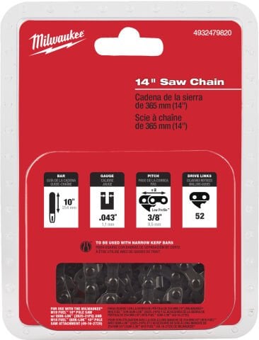 Milwaukee 35 cm/ 14'' YEDEK ZİNCİR 3/8'' x 1.1 M18 FCHS35