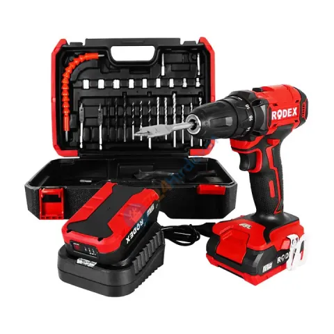 RODEX RDX3375A AKÜLÜ MATKAP 10MM  20V /2X2.0AH AKSESUARLI ÇANTALI