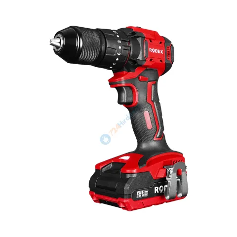 RODEX RDX3404 MATKAP 13MM DARBELİ KÖMÜRSÜZ  20V/2.0AH AKSESUARLI ÇANTALI