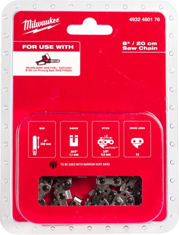 Milwaukee 20 cm/ 8'' YEDEK ZİNCİR 3/8'' x 1.1 M18 FHS