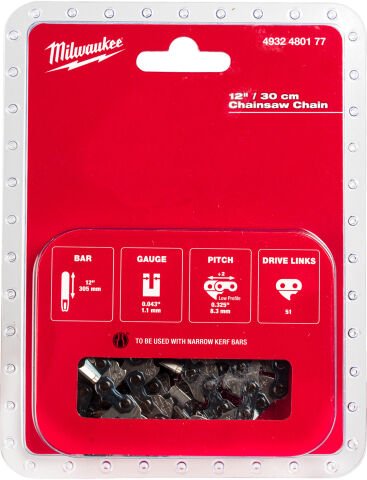 Milwaukee 30 cm/ 12'' YEDEK ZİNCİR 0.325'' x 1.1 M18 FTHCHS30