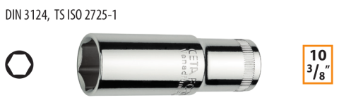 Ceta Form C14-H09 3/8'' 6 Köşe Derin Lokma Anahtar - 9 mm