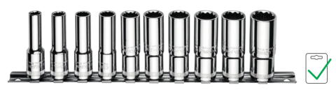 Ceta Form C14-RB10 10 Parça 3/8'' 12 Köşe (Yıldız) Derin Lokma Anahtar Takımı