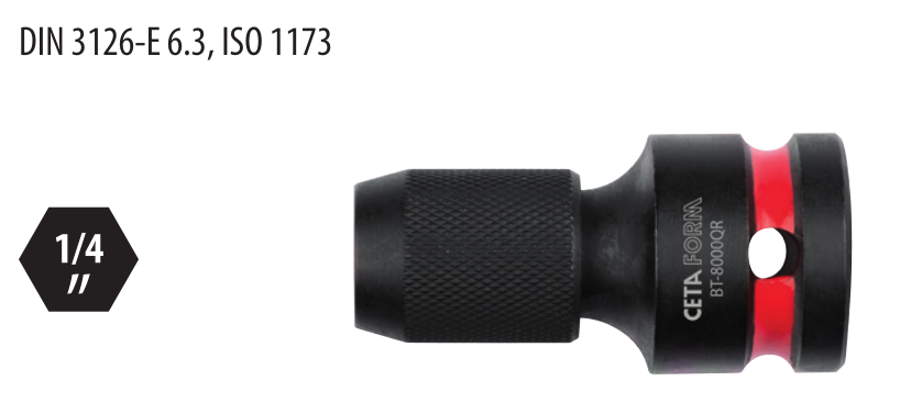 Ceta Form BT/8003QR 3/8'' Bits Tutucu Lokma (Darbeli Kullanım)- 1/4'' Bitsler için