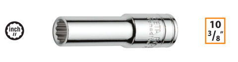 Ceta Form C14A-B0716 3/8'' 12 Köşe (Yıldız) Derin Lokma Anahtar - 7/16''