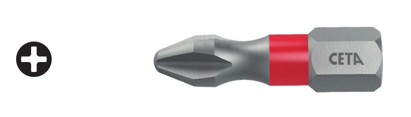 Ceta Form CB/252TC 1/4'' Yıldız Bits Uç (Renk Kodlu) - PH2x25 mm