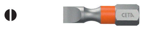 Ceta Form CB/611TC 1/4'' Düz Bits Uç (Renk Kodlu) - 4.0 x 25 mm