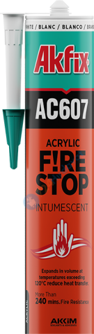 Akfix AA701 AC607 Yangına Dayanıklı Akrilik Mastik 310 ml Beyaz