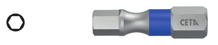 Ceta Form CB/1830TC 1/4'' Allen Bits Uç (Renk Kodlu) - 3.0 x 25 mm