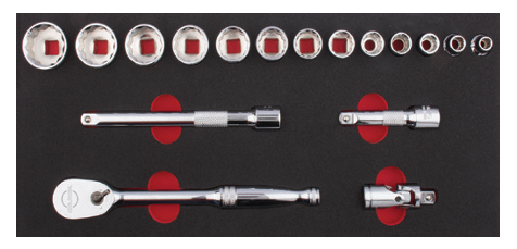 Ceta Form C10A-E17BT 17 Parça 3/8'' Lokma Takımı - SAE (EVA'lı)