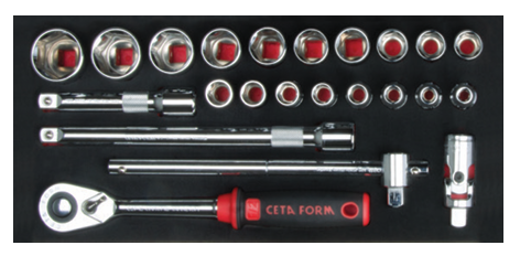 Ceta Form C10A-E30BT 30 Parça 3/8'' 12 Köşe (Yıldız) Lokma Takımı - SAE (EVA'lı)
