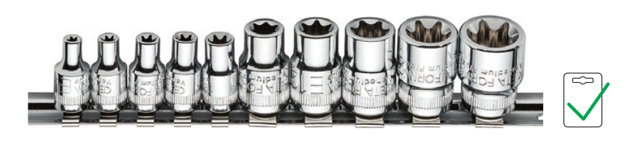 Ceta Form C16-R10 10 Parça 1/4” + 3/8’’ Dış TORX Lokma Anahtar Takımı