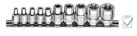Ceta Form C16-R10 10 Parça 1/4” + 3/8’’ Dış TORX Lokma Anahtar Takımı