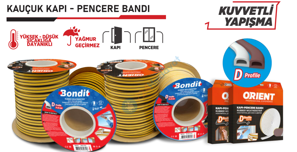 ORİENT BNO102 KAPI VE PENCERE BANDI KAHVE 2*50M / 9*6MM D TİP (8)