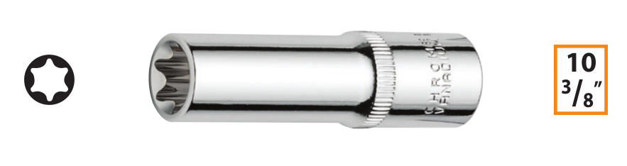 Ceta Form C16D-10 3/8'' Dış TORX Derin Lokma Anahtar -E10