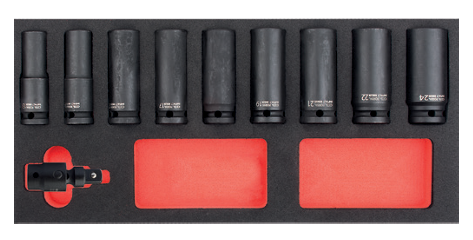 Ceta Form C64-E10/2 10 Parça 1/2'' 6 Köşe Havalı Derin Lokma Anahtar Takımı (EVA'lı)