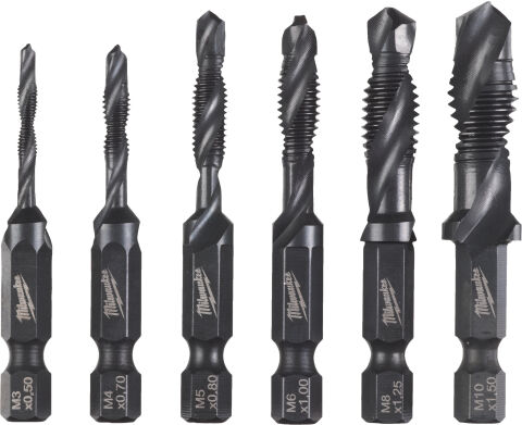 Milwaukee 1/4in HSS-G Metal KILAVUZ MATKAP UC SETİ-6pc