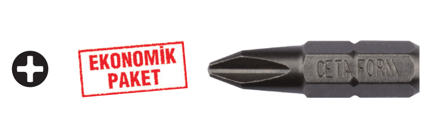 Ceta Form CB/252B 1/4'' Yıldız Bits Uç (50'li Avantaj Pakette) - PH2 x 25 mm
