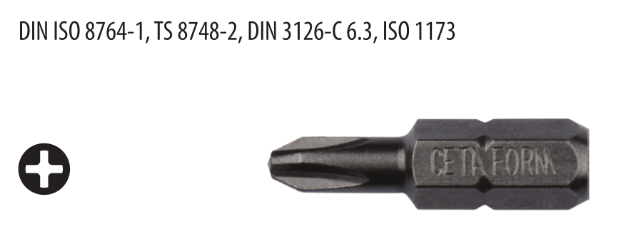 Ceta Form CB/262 1/4'' Yıldız Bits Uç (Düşük Çap) - PH2 x 25 mm