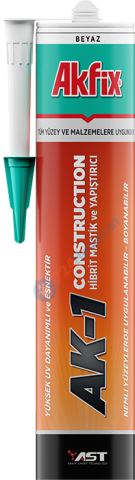 Akfix AST62 Ak-1 Construction Hibrit Mastik ve Yapıştırıcı 600 ml Beyaz
