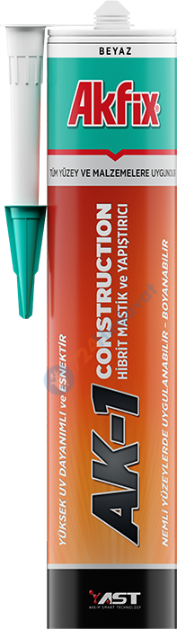 Akfix AST63 Ak-1 Construction Hibrit Mastik ve Yapıştırıcı 600 ml Siyah