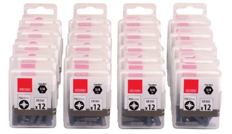 Ceta Form CB/352D 240 Parça 1/4'' Pozidriv Bits Uç Toptan Paketi- CB/352 (PZ2 x 25 mm)