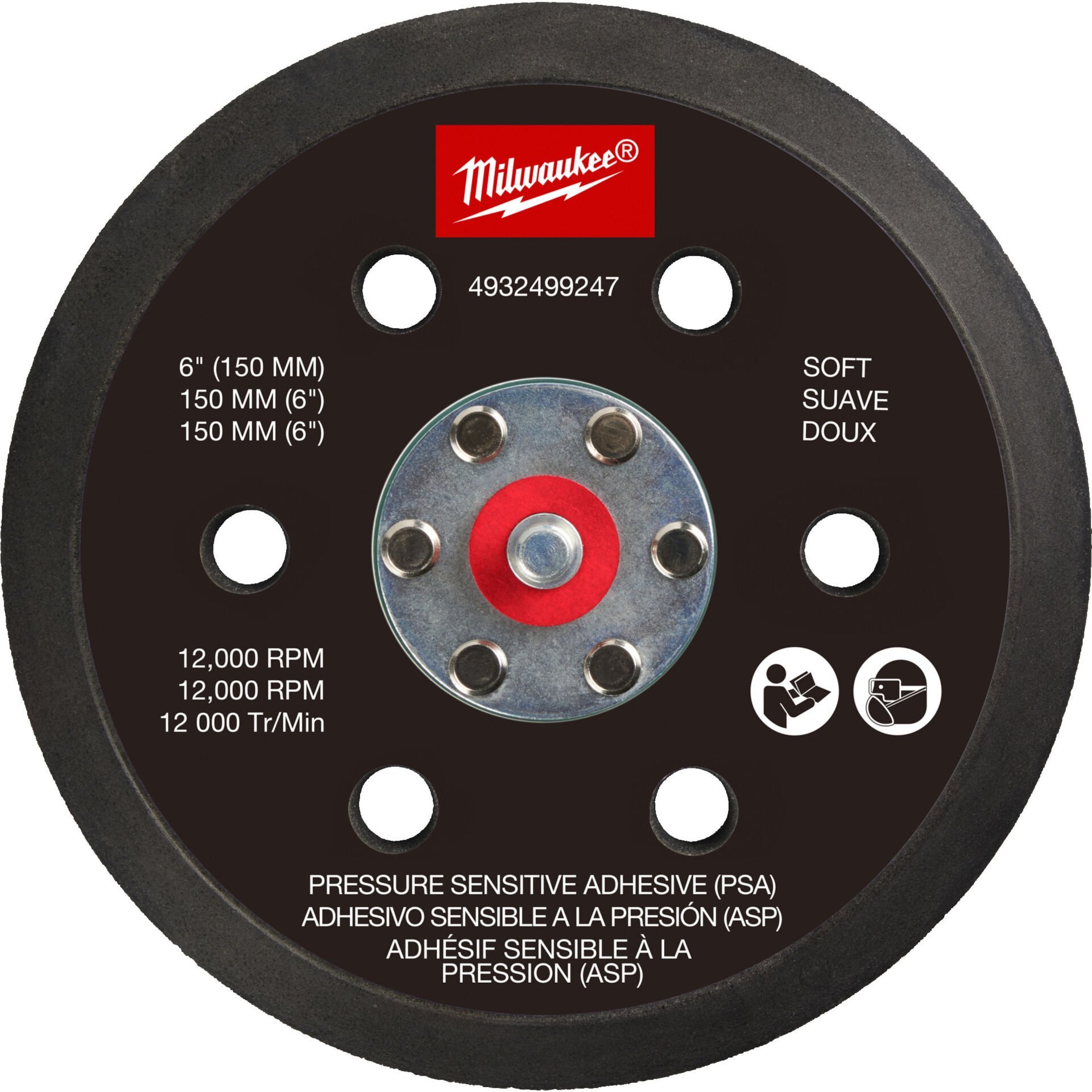 Milwaukee 150 MM S PED YAPIŞKAN ZIMPARALAR İÇİN (M12 FROSBPSH)