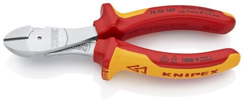 Knipex 74 06 160 Ağır Hizmet VDE Yan Keski
