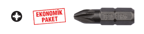 Ceta Form CB/352B 1/4'' Pozidriv Bits Uç (50'li Avantaj Pakette) - PZ2 x 25 mm